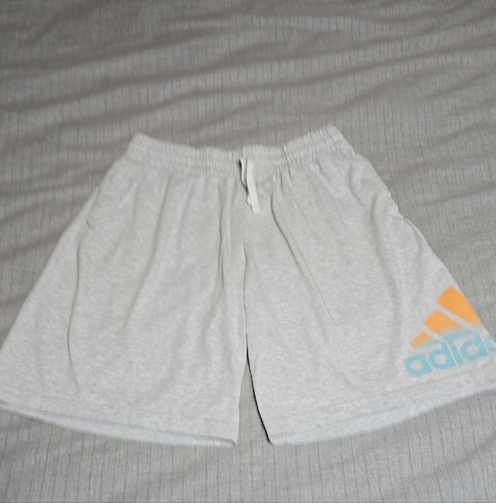 COPY - Adidas Men's Gray Shorts with Orange Logo